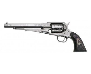 Révolver poudre noire Pietta 1858 Remington Nickelé de luxe gravé laiton calibre 44 