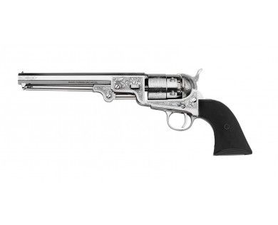 Révolver poudre noire Pietta 1851 Colt Navy Yank édition limitée nickelée laiton calibre 44 