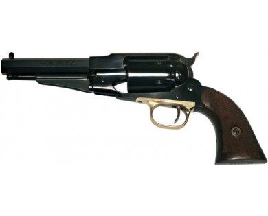 Révolver poudre noire Pietta 1858 Remington Texas Sheriff quadrillé laiton calibre 44 