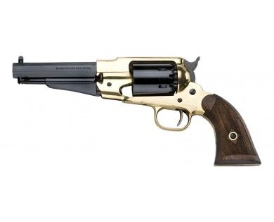 Révolver poudre noire Pietta 1858 Remington Sheriff Quadrillé laiton calibre 44 