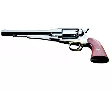 Révolver poudre noire Pietta 1858 Remington New Model Army Inox acier calibre 36 