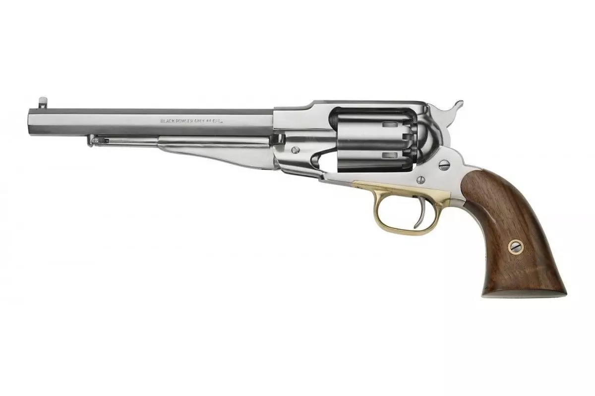 Révolver poudre noire Pietta 1858 Remington New Model Army Inox acier calibre 44 