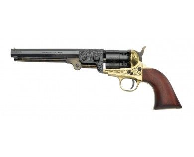 Révolver poudre noire Pietta 1851 Colt Navy de Luxe laiton gravé calibre 44 
