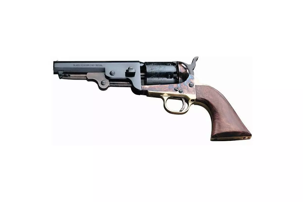Révolver poudre noire Pietta 1851 Colt Navy Yank Sheriff acier calibre 36 