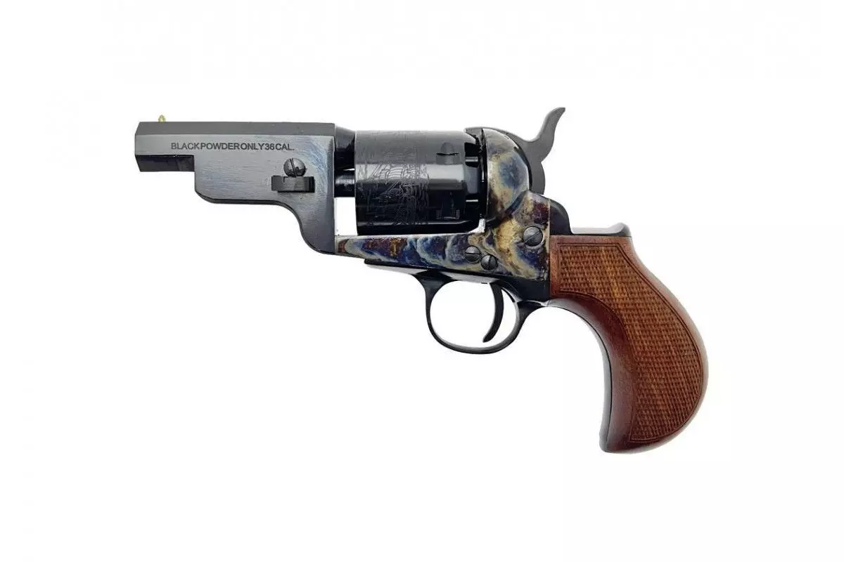 Révolver poudre noire Pietta 1851 Colt Navy Yank Snubnose Thunderer acier calibre 36 