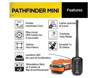 DOGTRA Pathfinder Mini GPS Centrale + collier de repérage et dressage pour chiens 