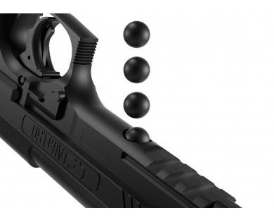 Pack pistolet CO2 LTL Alfa 1.50 calibre .50 + billes caoutchouc (x50) 