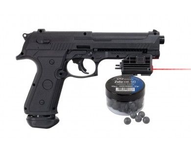 Pack pistolet CO2 LTL Alfa 1.50 calibre .50 + laser + billes (x50) 