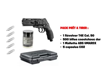 Pack Revolver Walther T4E HDR 50 - 11 joules Calibre .50 + 500 munitions cal.50 et une mallette ABS Umarex 