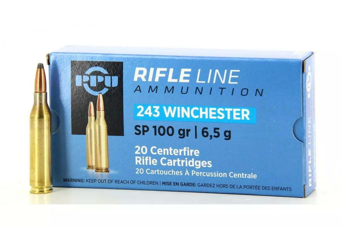 Munitions PPU calibre 243 Winchester SP 100 grains 