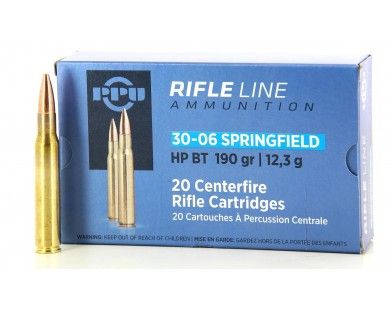 Munitions PPU calibre 30-06 HP BT 190 grains 