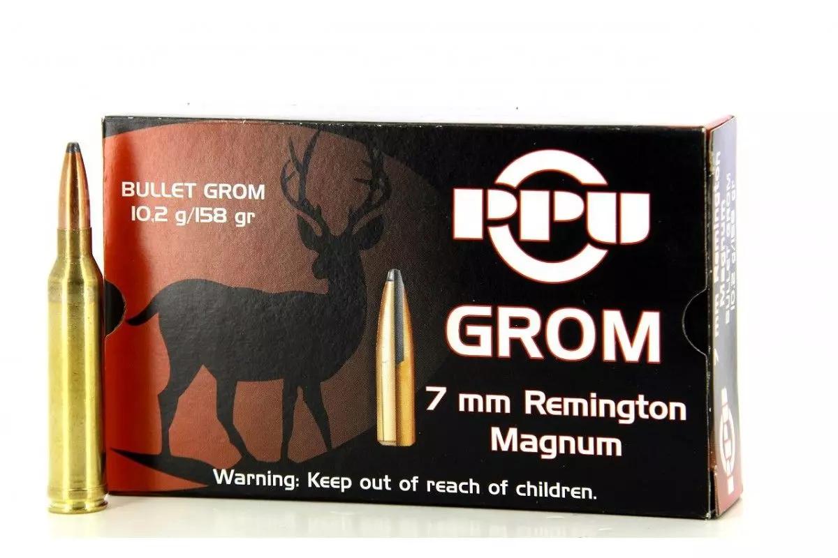 Munitions PPU calibre 7mm Rem Mag Grom 158 grains 