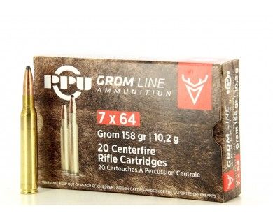 Munitions PPU calibre 7x64 Grom 158 grains 