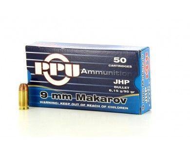 Munitions PPU calibre 9mm Makarov 95 grains 