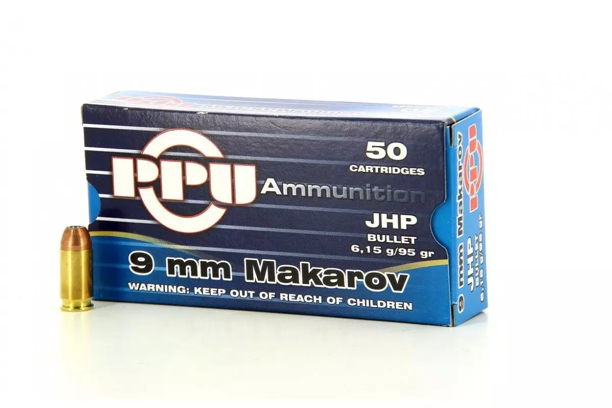 Munitions PPU calibre 9mm Makarov 95 grains 