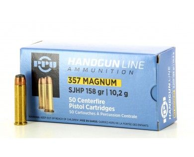 Munitions PPU calibre 357 Magnum SJHP 158 grains 