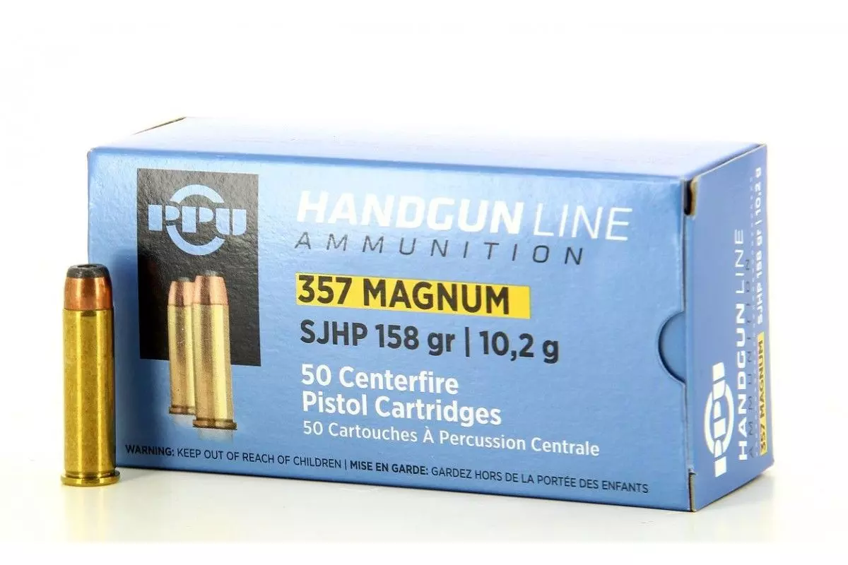 Munitions PPU calibre 357 Magnum SJHP 158 grains 