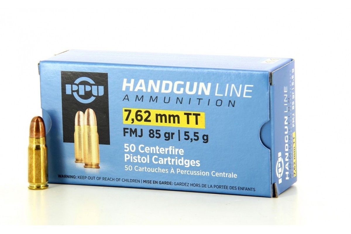 Munitions PPU calibre 7,62mm Tokarev FMJ 85 grains Munitions PPU calibre 7,62mm Tokarev FMJ 85 grains