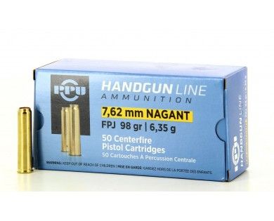 Munitions PPU calibre 7,62mm Nagant FPJ 98 grains 