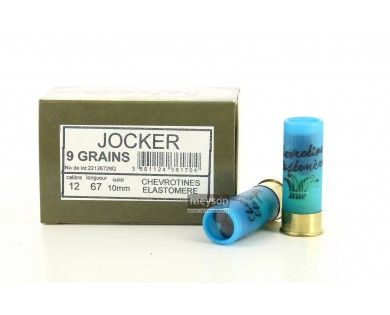 Cartouches de défense Jocker cal.12/67 Chevrotines Élastomère 9 grains 