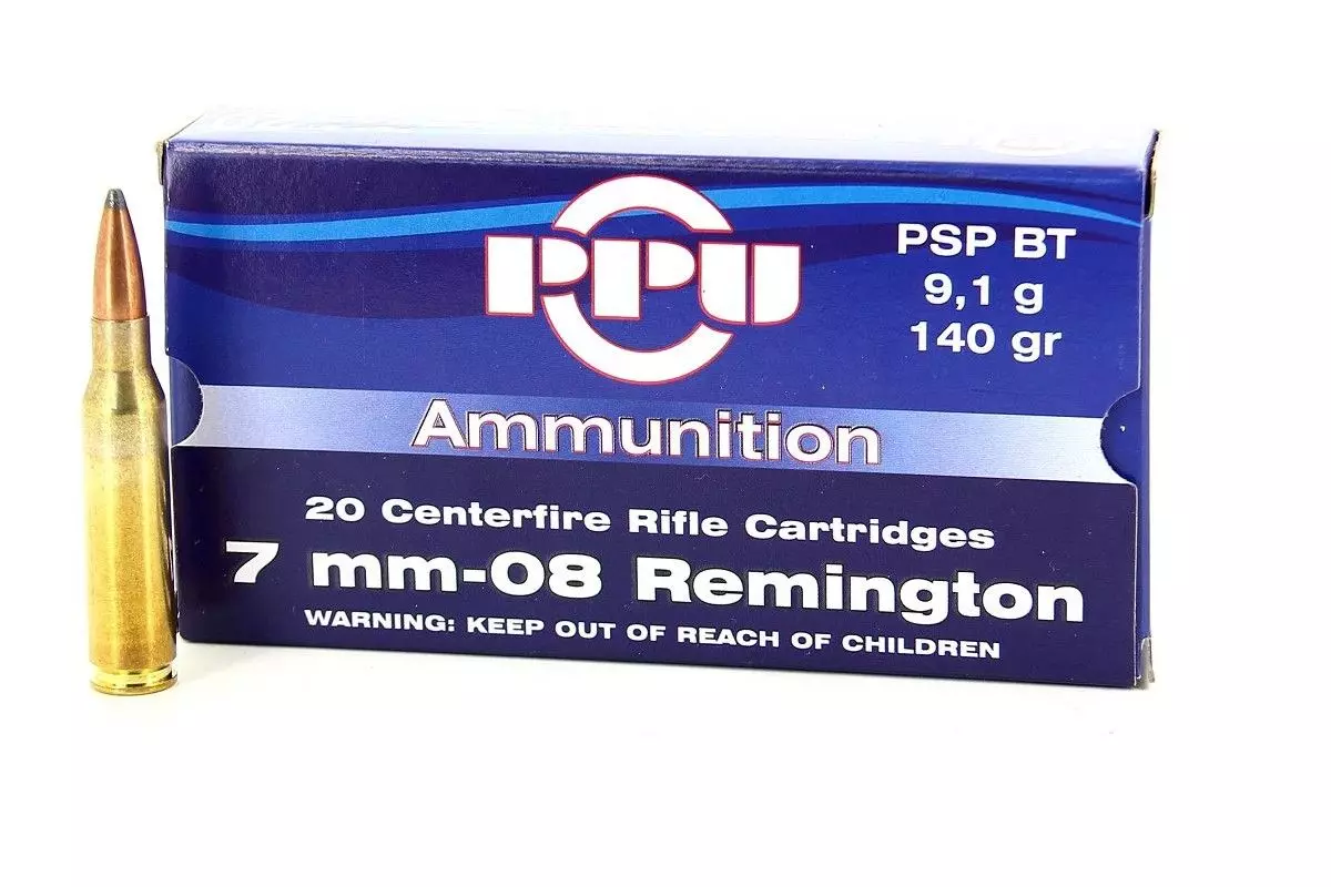 Munitions PPU calibre 7-08 Rem PSP BT 140 grains 