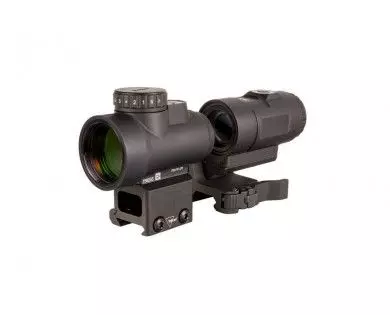 Combo Trijicon viseur MRO HD 1x25 red dot 2 MOA & magnifier MRO HD 3x25 montage Picatinny QR basculant Flip-to-Side 