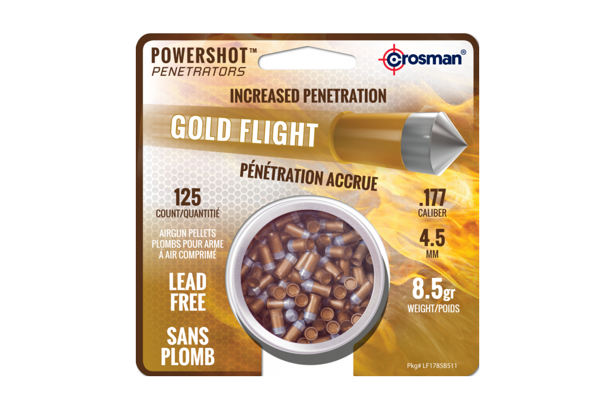 Plombs Penetrator Gold Flight Calibre 4.5 X125 CROSMAN Plombs Penetrator Gold Flight Calibre 4.5 X125 CROSMAN