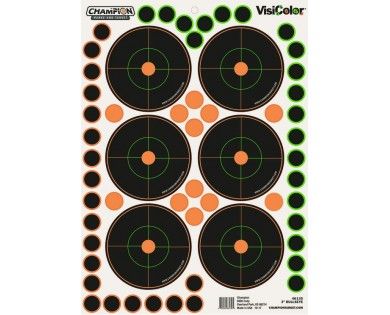 Lot de 5 cibles CHAMPION adhésives VISICOLOR avec pastilles intégrées 