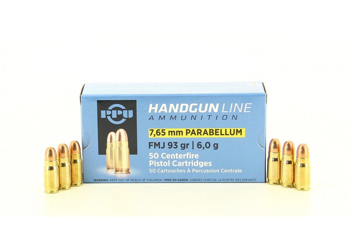 Munitions PPU 7.65 mm PARABELLUM 93 Gr – 6 g Munitions PPU 7.65 mm PARABELLUM 93 Gr – 6 g