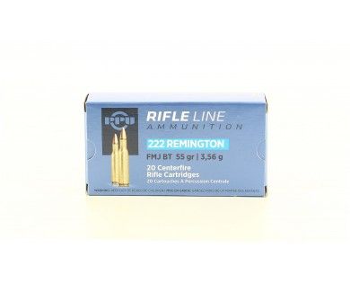 Munitions PPU 222 Remington FMJ BT 55 Gr– 3.56 G 