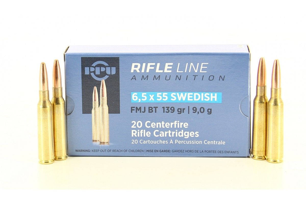 Munitions PPU 6.5 X 55 SWEDISH FMJ BT 139 Gr – 9 g Munitions PPU 6.5 X 55 SWEDISH FMJ BT 139 Gr – 9 g