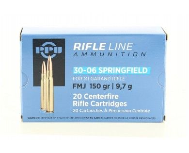 Munitions PPU 30.06 Springfield FMJ 150 Gr – 9.7 g 