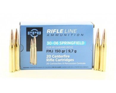 Munitions PPU 30.06 Springfield FMJ 150 Gr – 9.7 g 