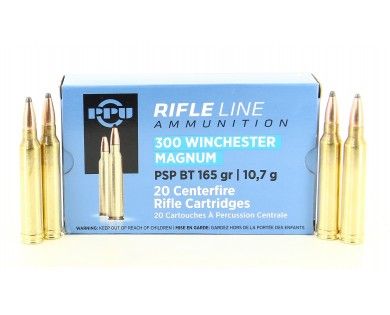 Munitions PPU 300 Win Mag PSP BT 165 Grs – 10.7 g 