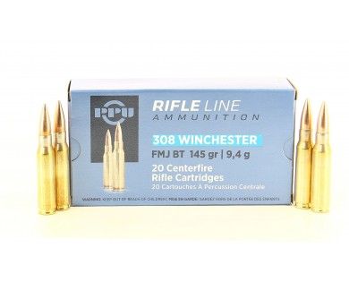Munitions PPU 308 FMJ BT 145 GR – 9.4 g 