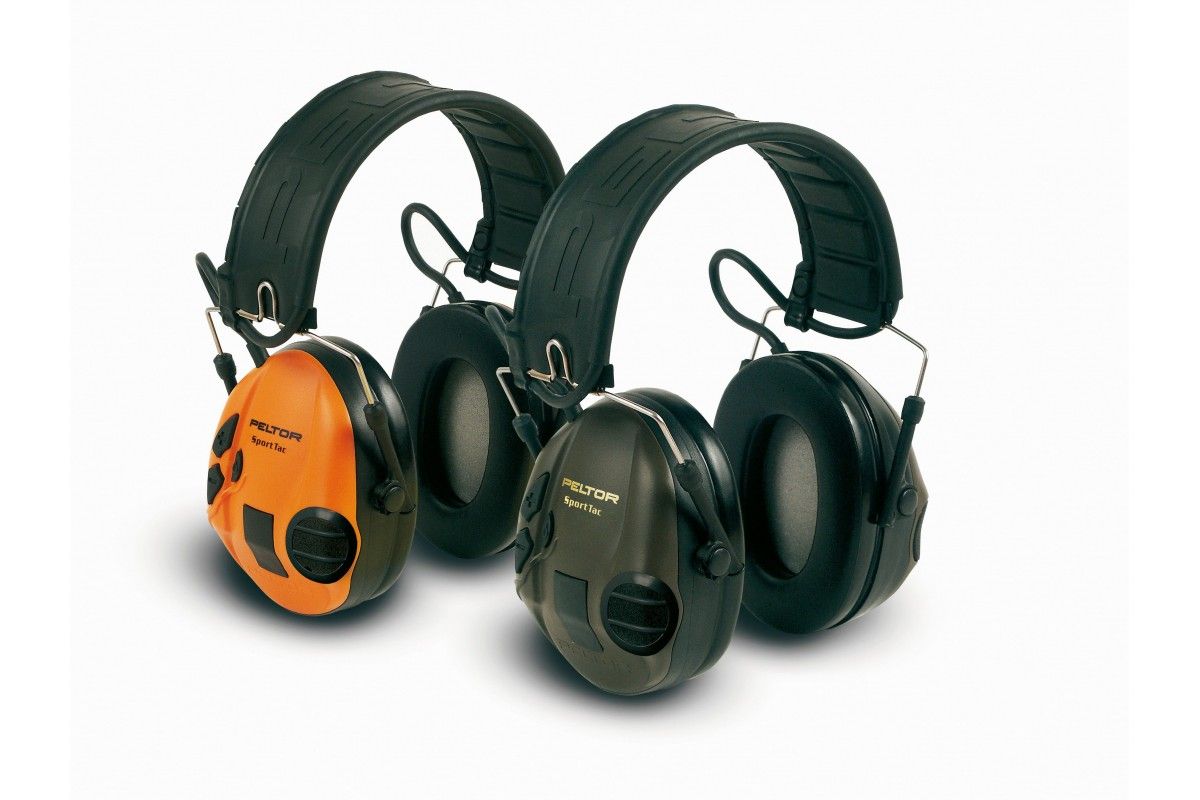 Casque Anti Bruit 3M Peltor Sporttac SNR 26db Coquilles Vertes et Oranges  pour Tir