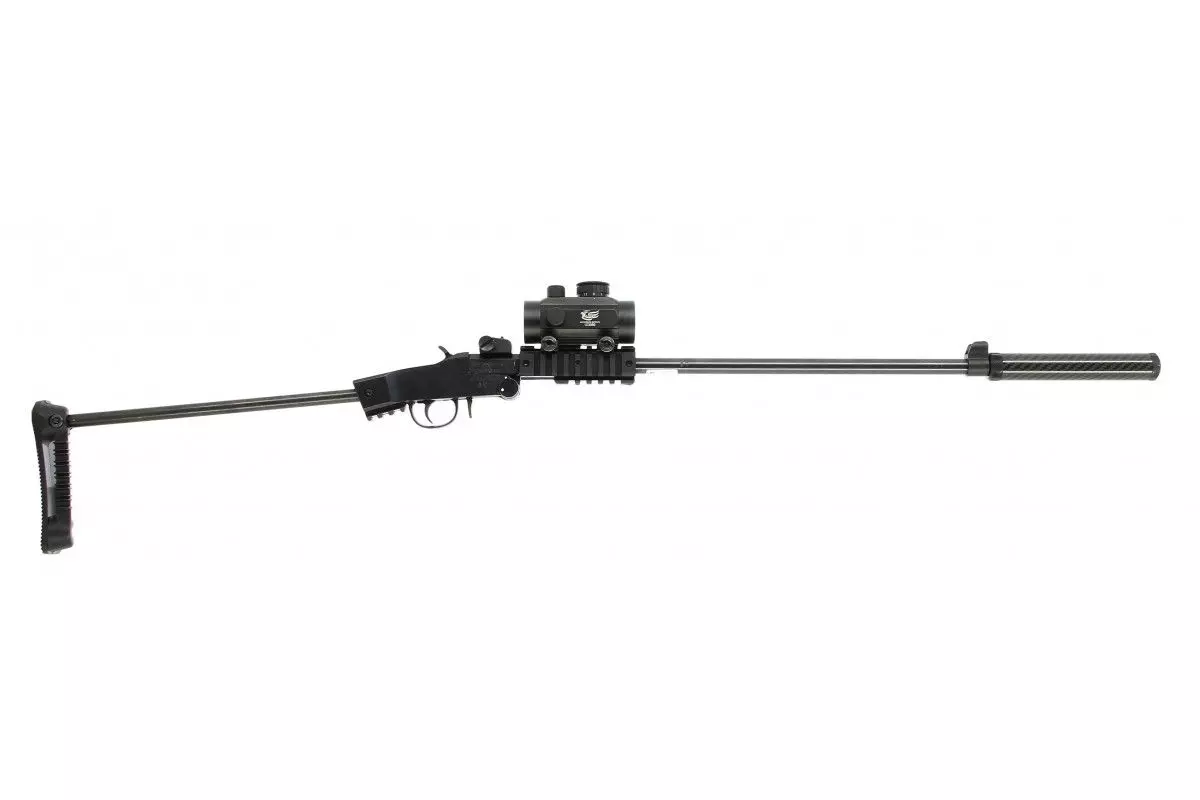 Carabine CHIAPPA Little badger take down Xtrem noire calibre 22LR + Point rouge et Silencieux 