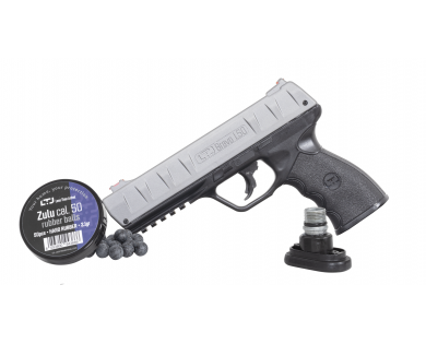 Pack pistolet CO2 LTL Bravo calibre .50 + billes caoutchouc (x50) 