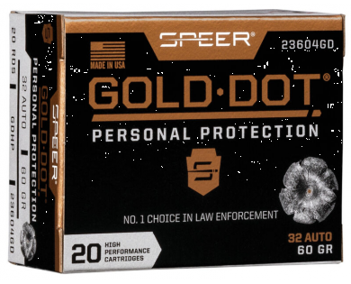 Munitions SPEER Gold Dot calibre 32 Auto 