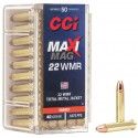 Munitions 22 Mag/22 WMR CCI Maxi-Mag - 40Gr TMJ Boite de 50 
