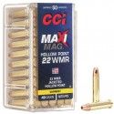MUNITIONS CCI 22 WMR MAXI-MAG JHP 40 Grains CUIVREE 