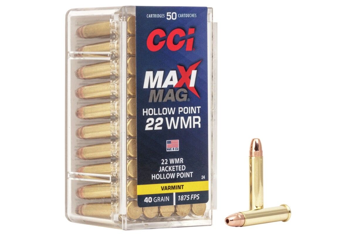 MUNITIONS CCI 22 WMR MAXI-MAG JHP 40 Grains CUIVREE MUNITIONS CCI 22 WMR MAXI-MAG JHP 40 Grains CUIVREE