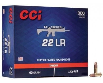 Munitions 22lr CCI AR Tactical - 40Gr RN Cuivrée Boite de 300 