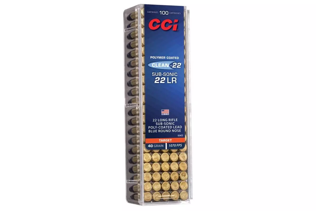 Munition 22Lr CCI Clean-22 Subsonic Revêtement Polymère Boite de 100 