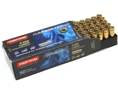 Munitions NORMA Safeguard calibre 9x19 JHP 124 grains NORMA 2 - PS Type 