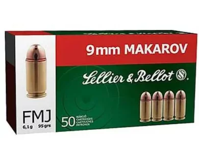 Munitions SELLIER & BELLOT calibre 9mm MAKAROV FMJ 95 grains SELLIER & BELLOT 1 - PS Type 