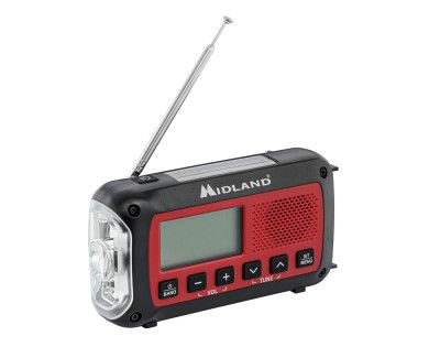 RADIO URGENCE MIDLAND MODÈLE ER250BT ROUGE AVEC TECHNOLOGIE BLUETOOT 2 - PS Type 