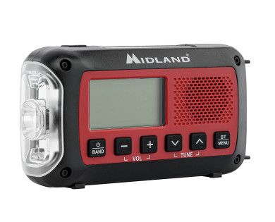 RADIO URGENCE MIDLAND MODÈLE ER250BT ROUGE AVEC TECHNOLOGIE BLUETOOT 4 - PS Type 