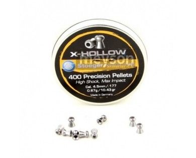 Plombs Stoeger à air X-Hollow calibre 4.5 mm x 400 