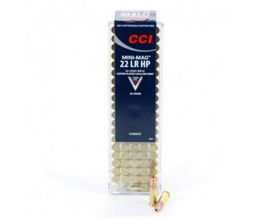 Munitions 22 LR CCI Mini-Mag HP 36 grs 1260 FPS cuivrées tête creuse 